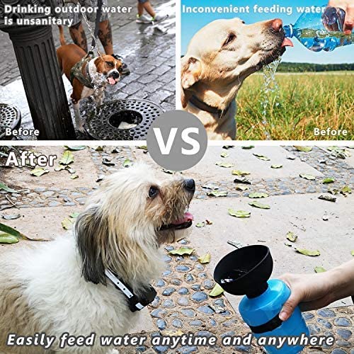 Tragbare 2-in-1 Hundetrinkflasche mit integriertem Napf (Auslaufsicher) - Detailansicht & Ergonomie