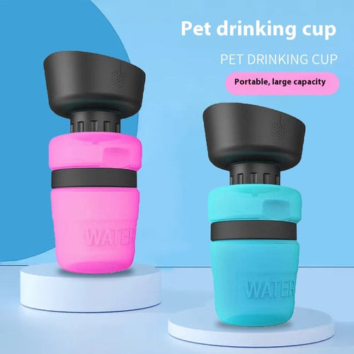 Tragbare 2-in-1 Hundetrinkflasche mit integriertem Napf (Auslaufsicher) - Detailansicht & Ergonomie
